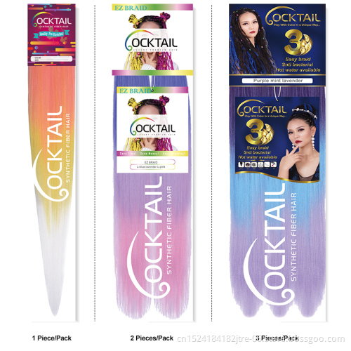 over 100 colors braiding hair extensions double in pack, 2 in one ez pre stretched braiding hair 2x for braids